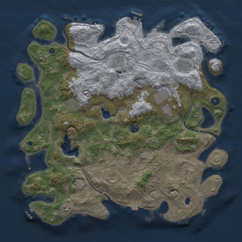 Rust Map: Procedural Map, Size: 4250, Seed: 663889, 15 Monuments