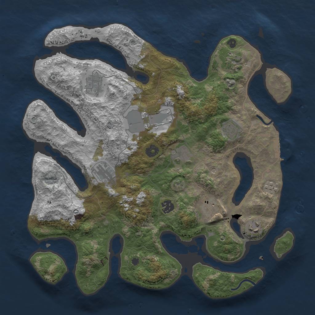 Rust Map: Procedural Map, Size: 3700, Seed: 785627555, 14 Monuments