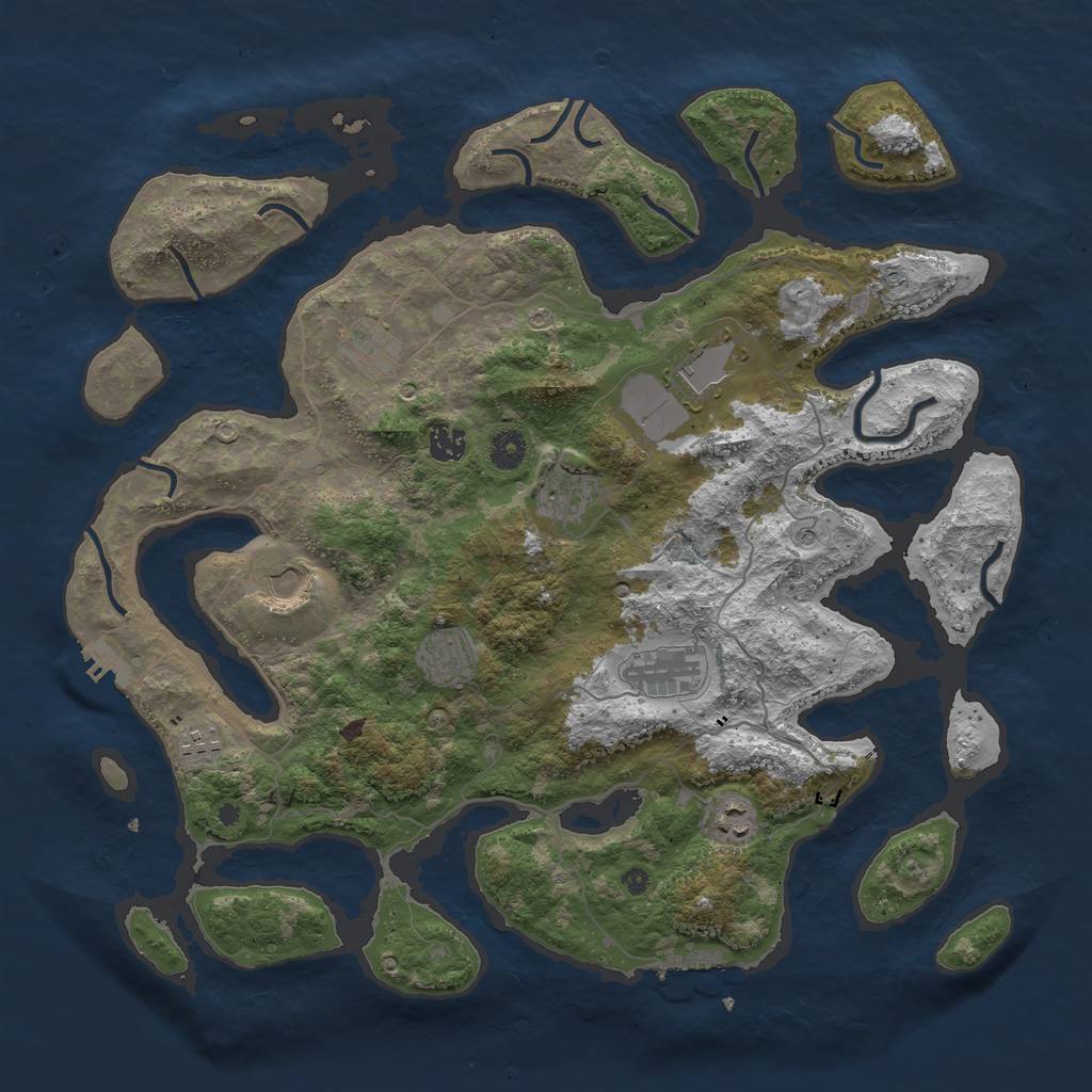 Rust Map: Procedural Map, Size: 4250, Seed: 530380, 14 Monuments