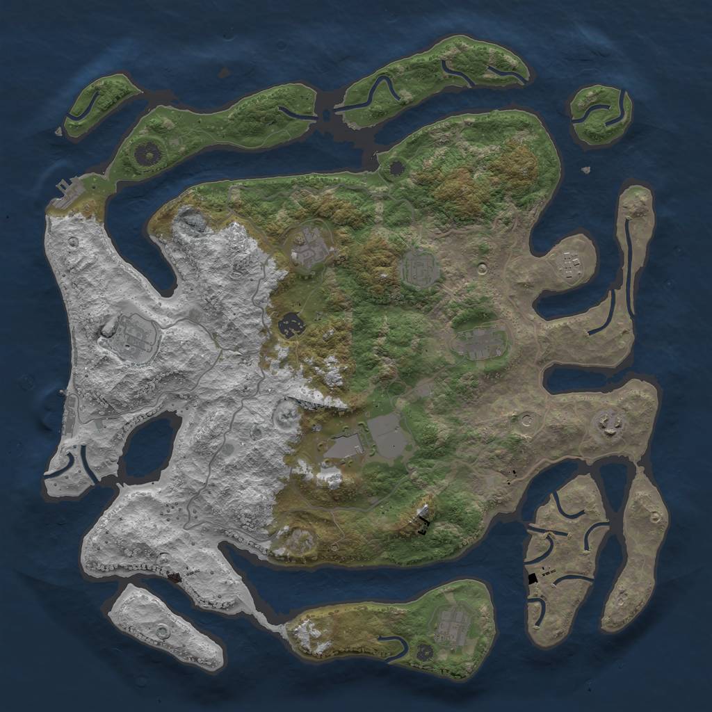 Rust Map: Procedural Map, Size: 4250, Seed: 204065, 14 Monuments