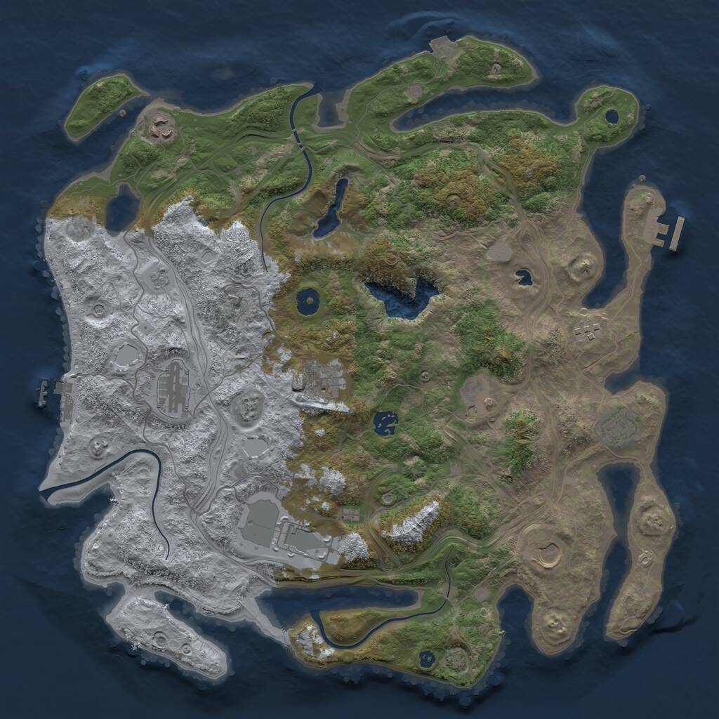 Rust Map: Procedural Map, Size: 4250, Seed: 204065, 15 Monuments