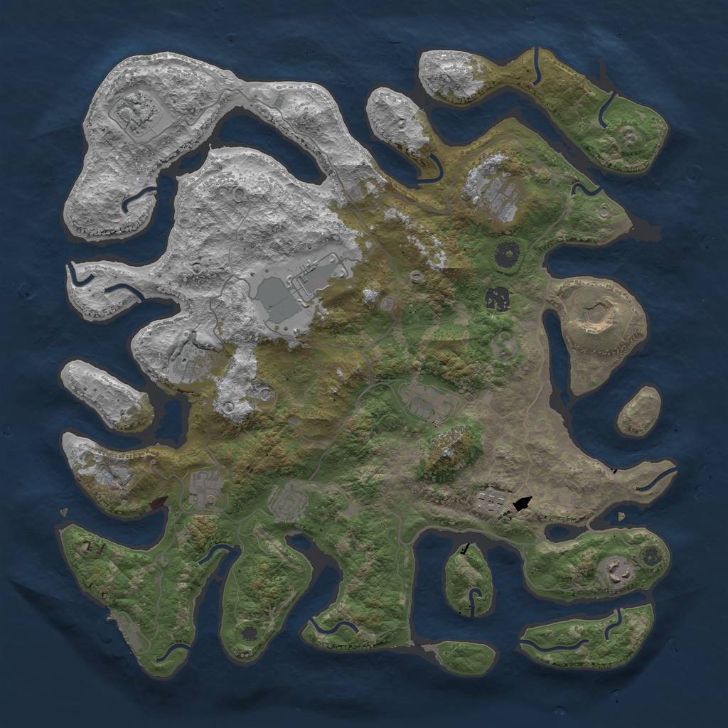 Rust Map: Procedural Map, Size: 4250, Seed: 747544, 15 Monuments