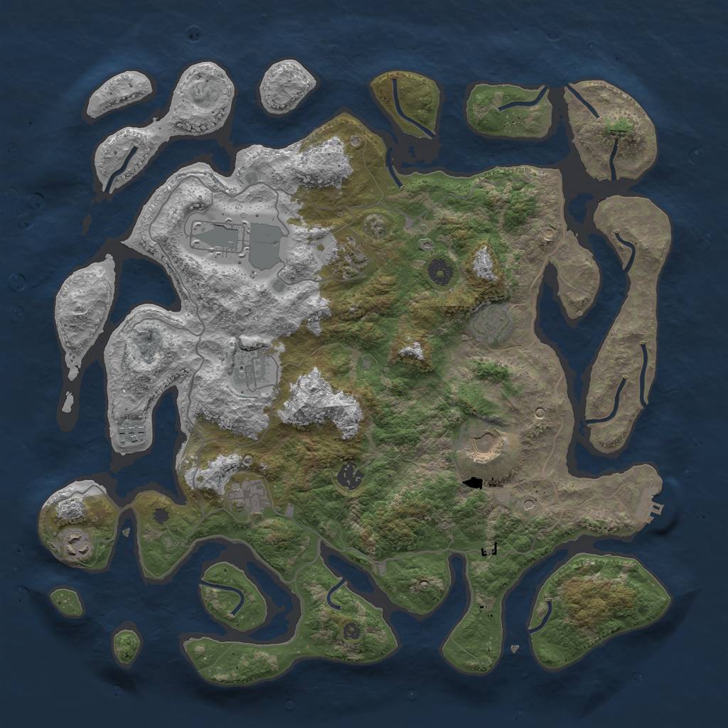 Rust Map: Procedural Map, Size: 4250, Seed: 684139, 13 Monuments