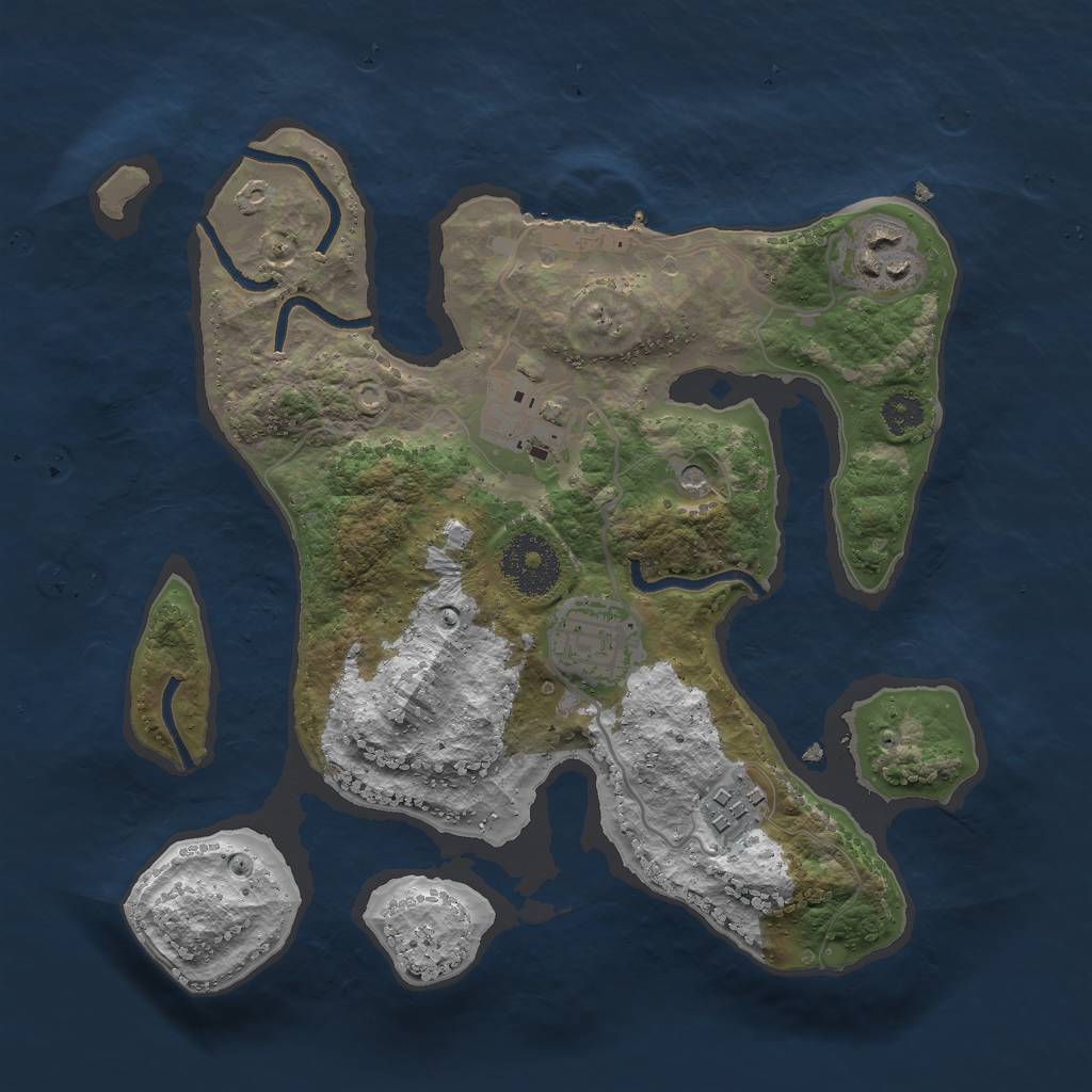 Rust Map: Procedural Map, Size: 2750, Seed: 127420, 8 Monuments