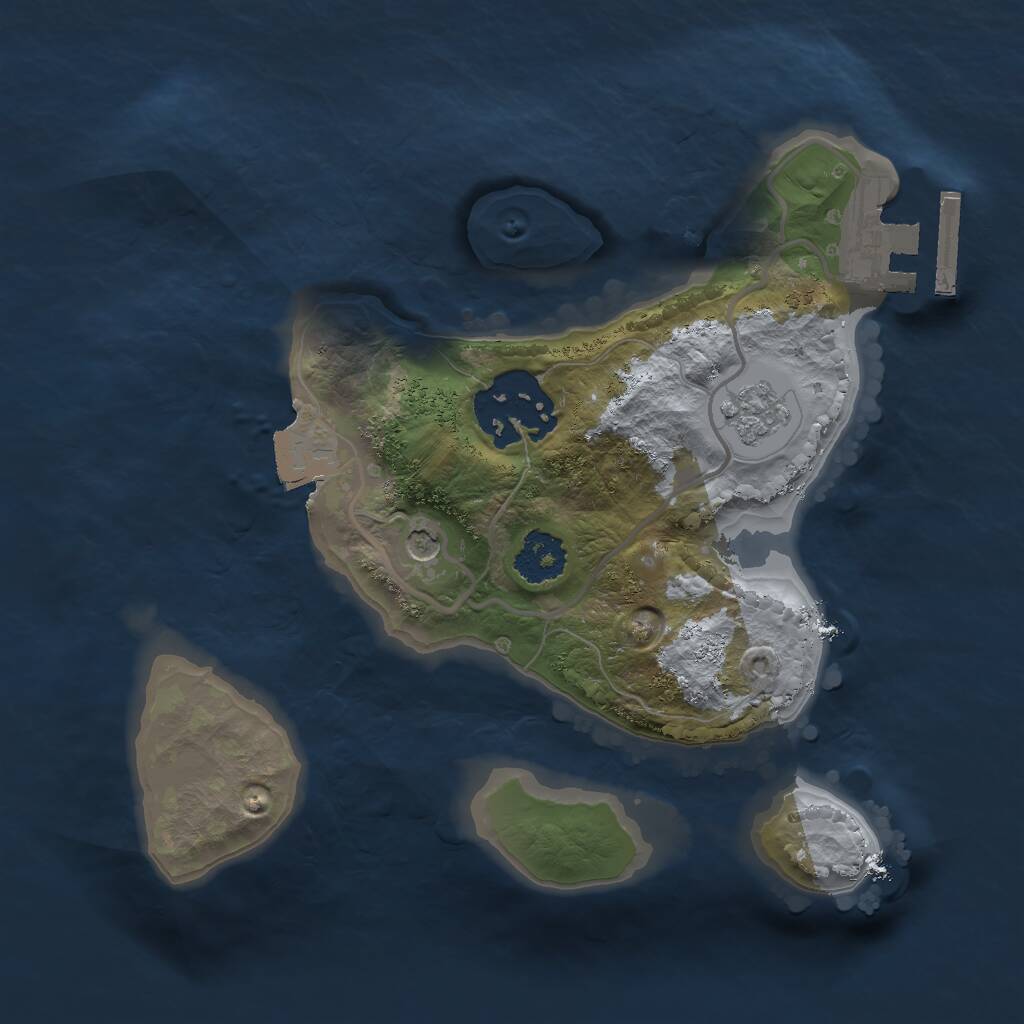 Rust Map: Procedural Map, Size: 2000, Seed: 75748, 5 Monuments