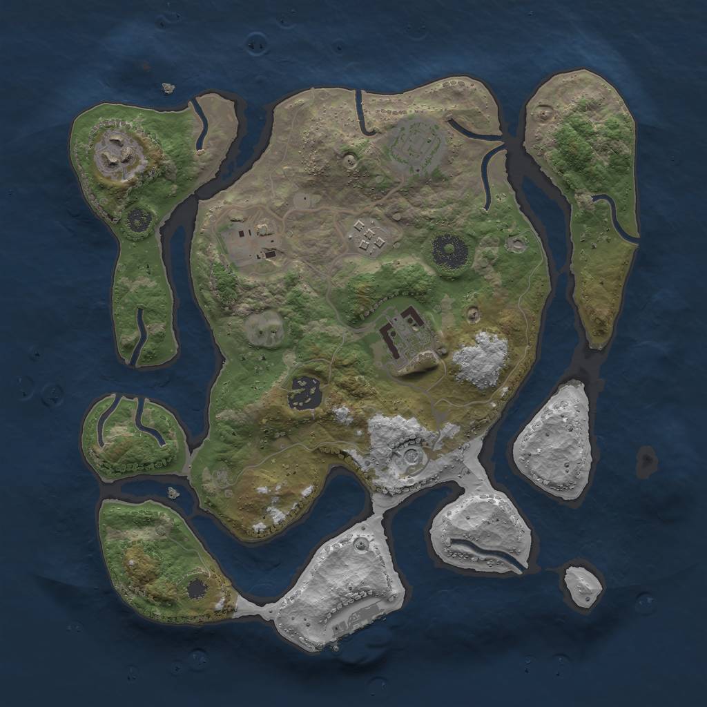 Rust Map: Procedural Map, Size: 3000, Seed: 919504215, 10 Monuments