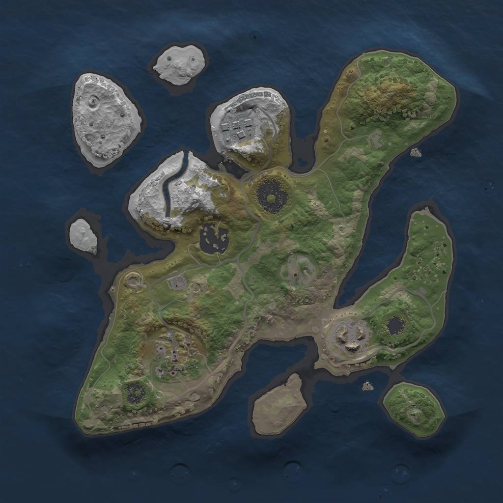 Rust Map: Procedural Map, Size: 2400, Seed: 46567867, 6 Monuments