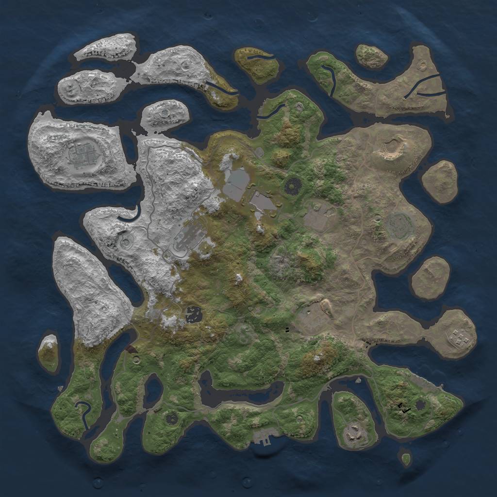 Rust Map: Procedural Map, Size: 4250, Seed: 724481, 15 Monuments