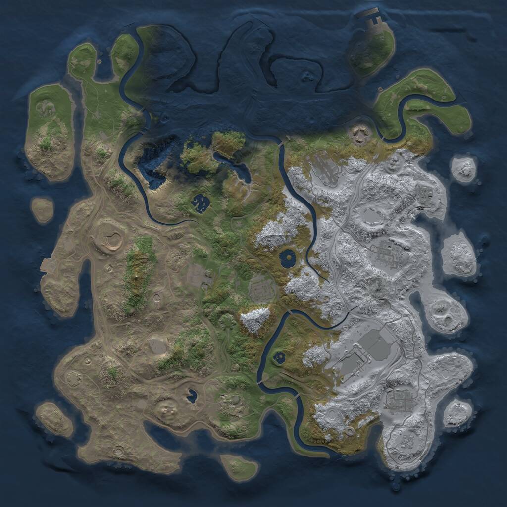 Rust Map: Procedural Map, Size: 4250, Seed: 577141, 16 Monuments