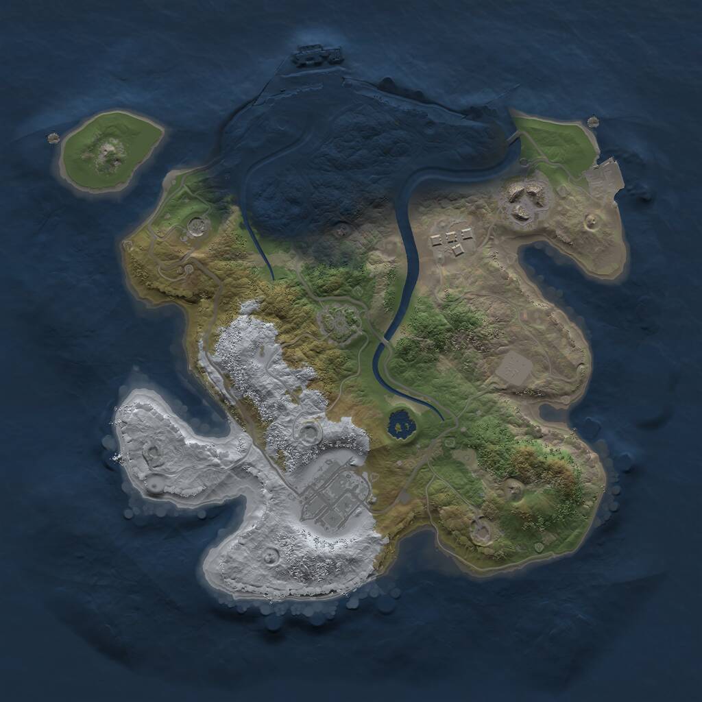 Rust Map: Procedural Map, Size: 2500, Seed: 39545, 7 Monuments