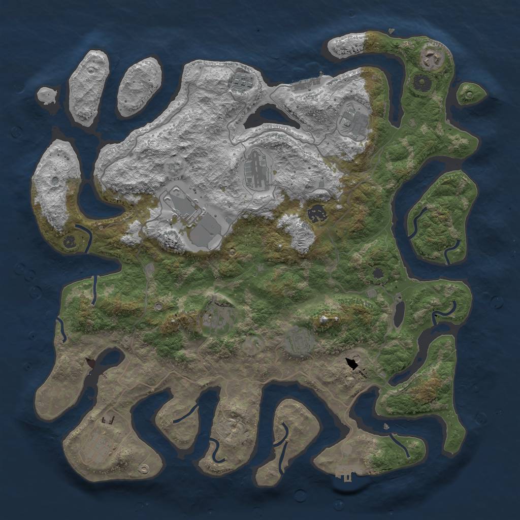 Rust Map: Procedural Map, Size: 4250, Seed: 190909, 14 Monuments