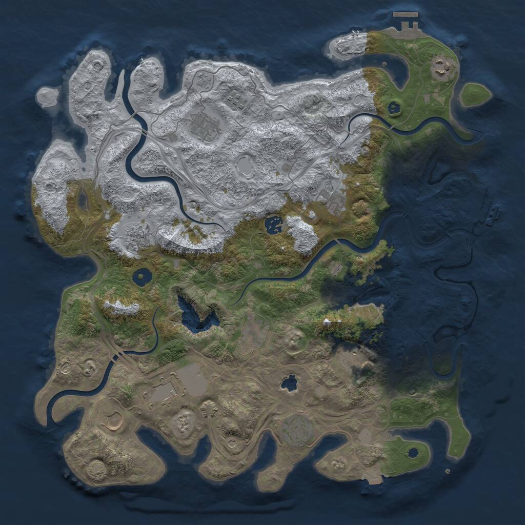 Rust Map: Procedural Map, Size: 4250, Seed: 190909, 17 Monuments