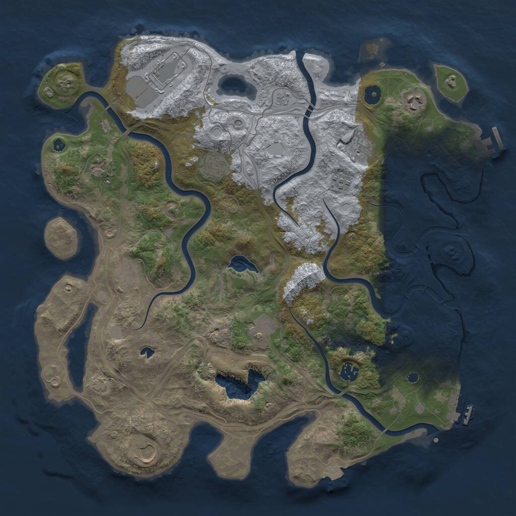 Rust Map: Procedural Map, Size: 4250, Seed: 795341, 16 Monuments