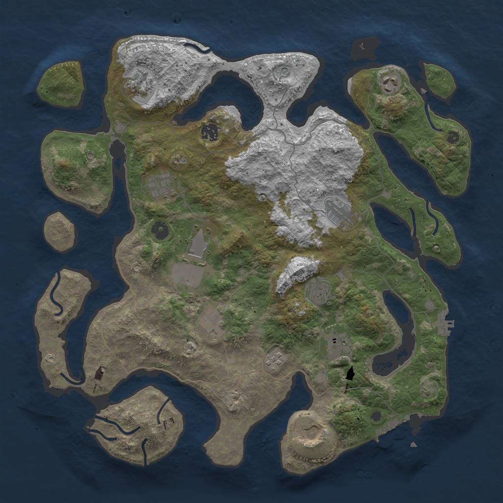 Rust Map: Procedural Map, Size: 4250, Seed: 795341, 16 Monuments