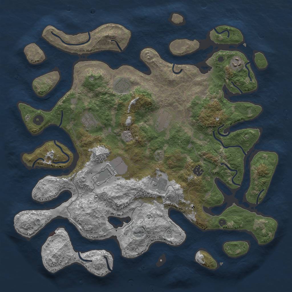 Rust Map: Procedural Map, Size: 4250, Seed: 851969, 11 Monuments