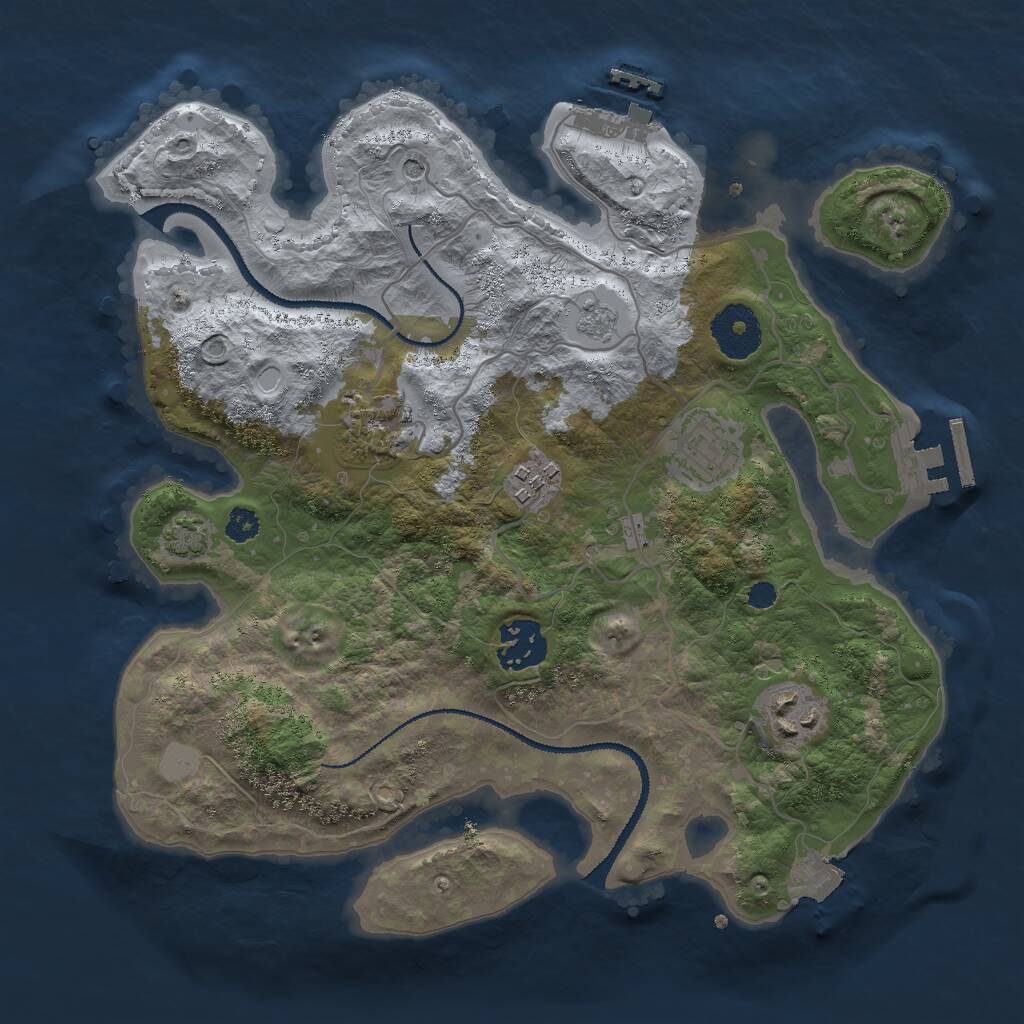 Rust Map: Procedural Map, Size: 3000, Seed: 5251297, 11 Monuments