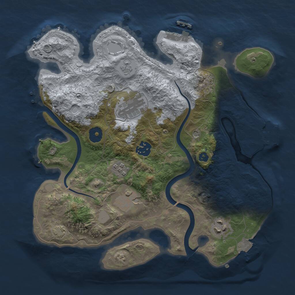 Rust Map: Procedural Map, Size: 3000, Seed: 5251297, 11 Monuments