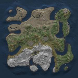 Thumbnail Rust Map: Procedural Map, Size: 3700, Seed: 1840576069, 14 Monuments