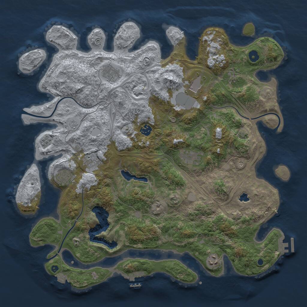 Rust Map: Procedural Map, Size: 4250, Seed: 695862, 15 Monuments