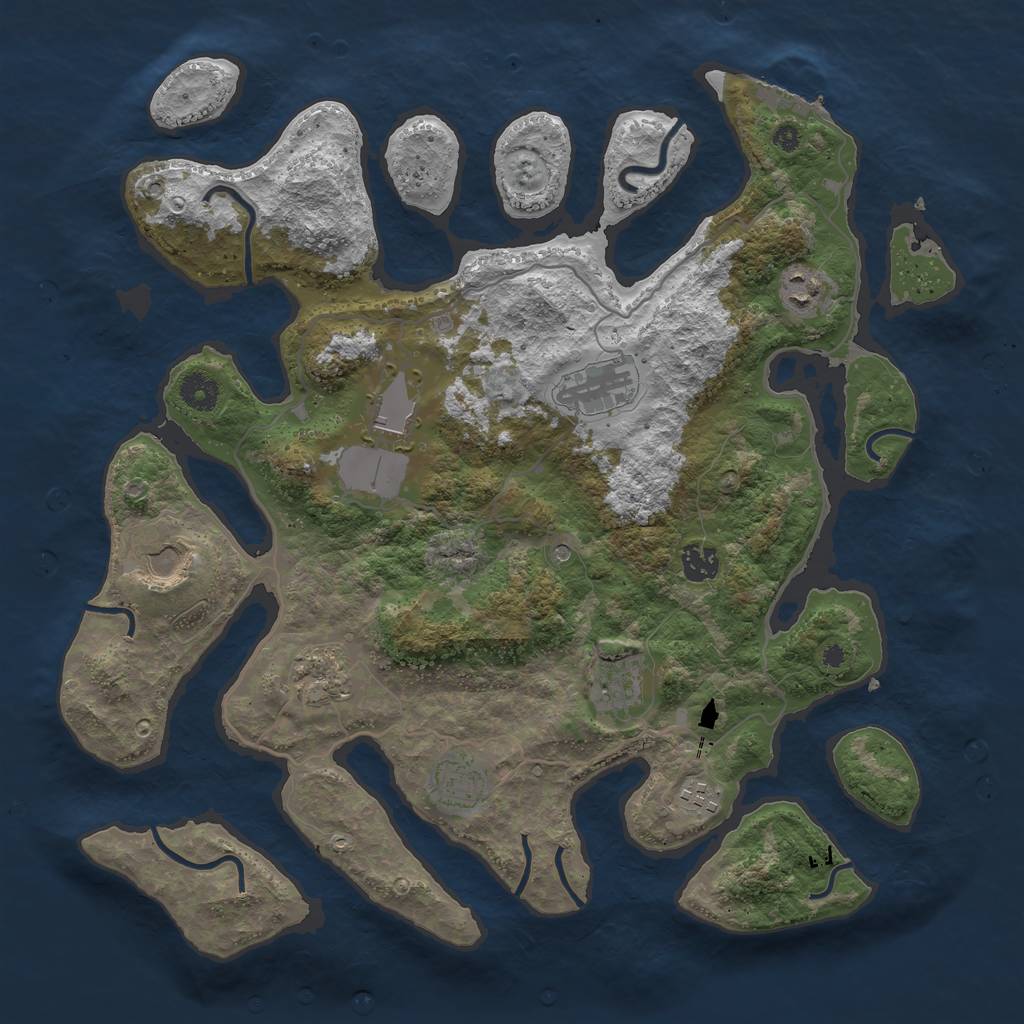 Rust Map: Procedural Map, Size: 4000, Seed: 1356248, 13 Monuments