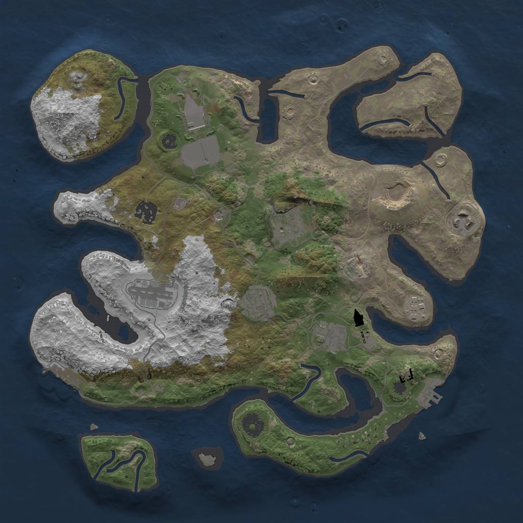 Rust Map: Procedural Map, Size: 3500, Seed: 167113, 14 Monuments