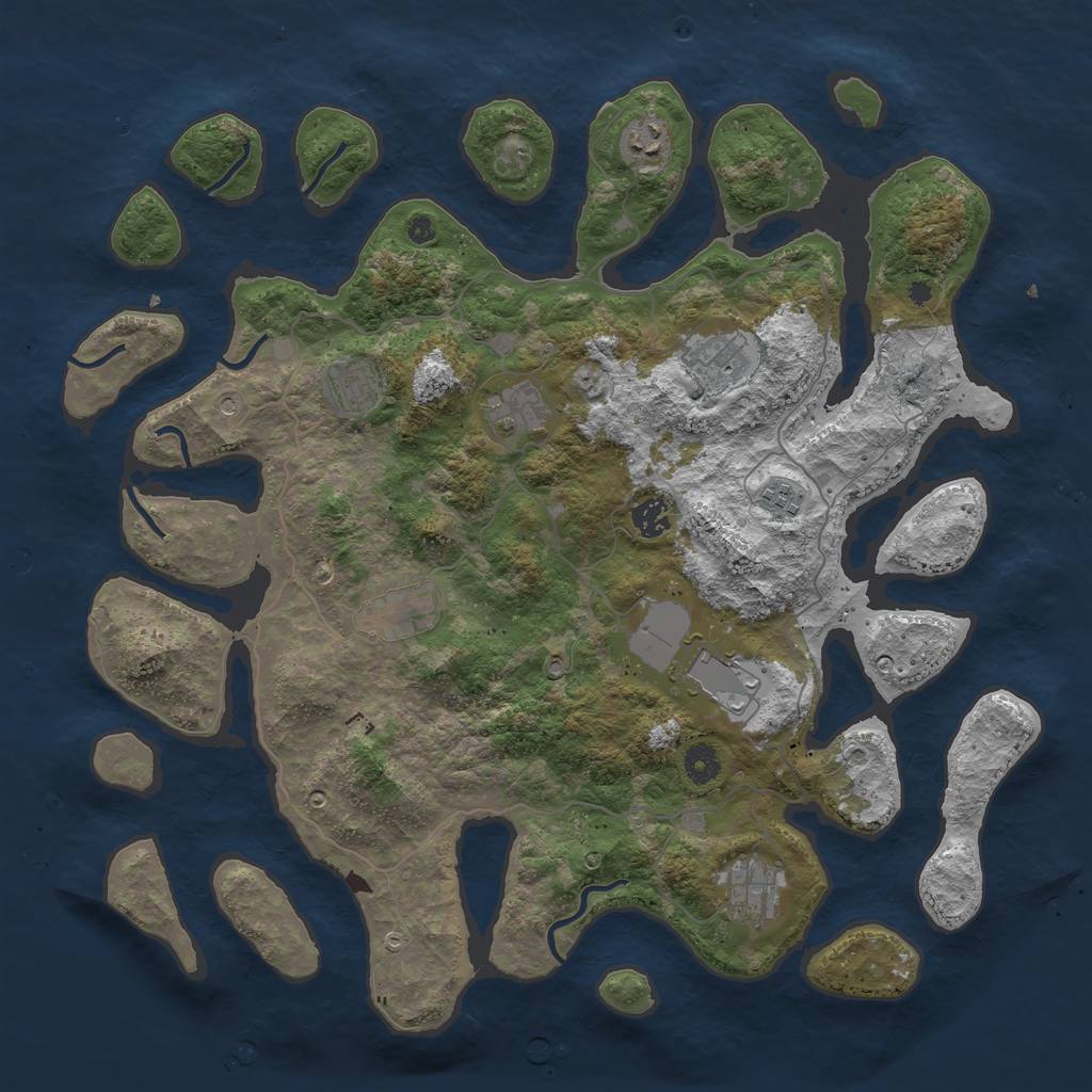 Rust Map: Procedural Map, Size: 4250, Seed: 850751, 12 Monuments