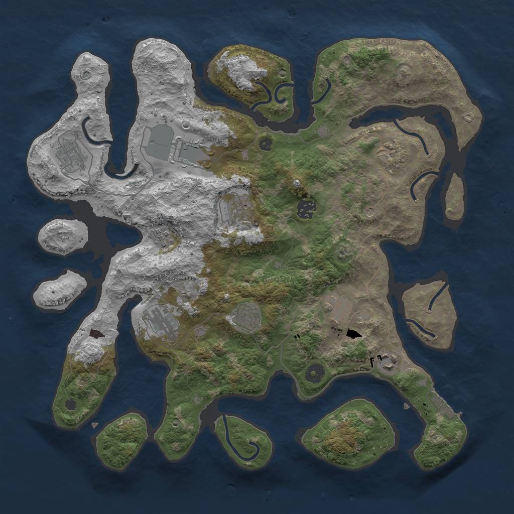 Rust Map: Procedural Map, Size: 3950, Seed: 220327, 14 Monuments