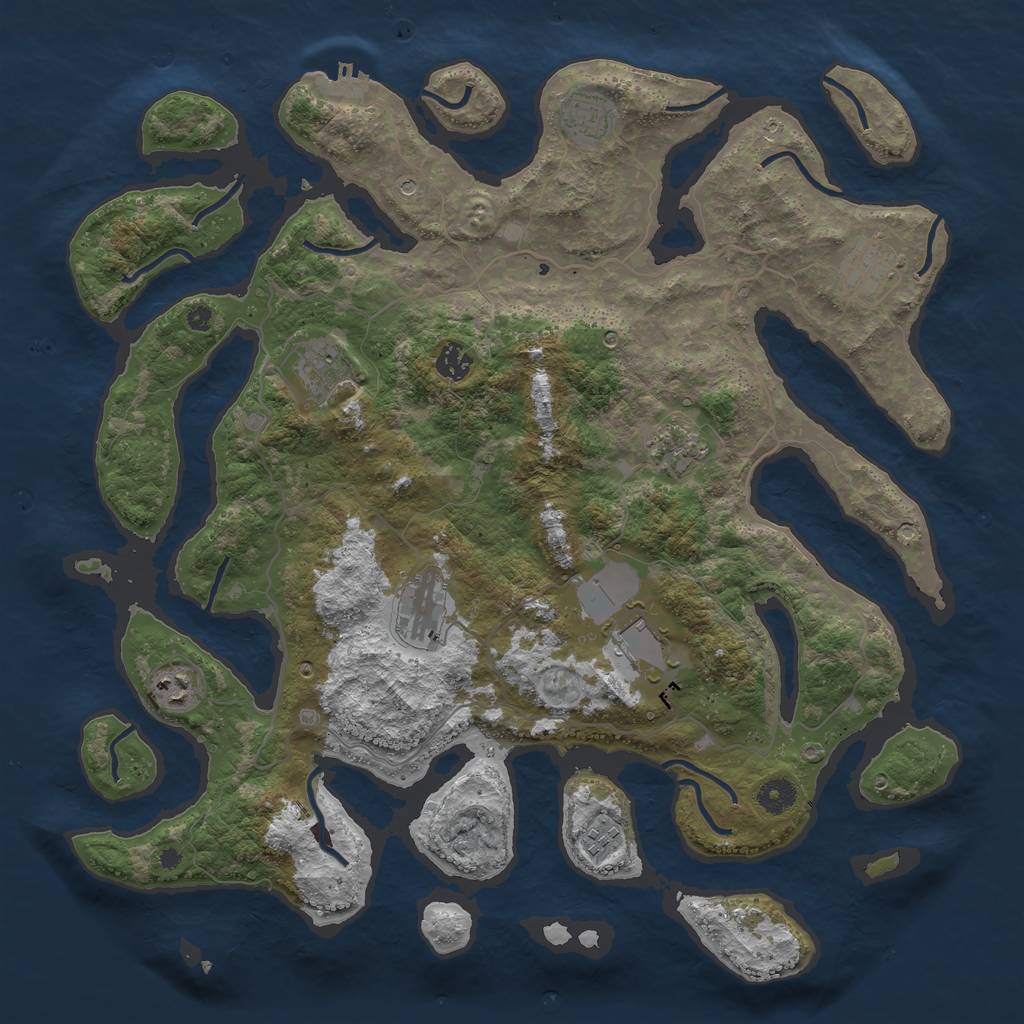 Rust Map: Procedural Map, Size: 4250, Seed: 411287, 13 Monuments