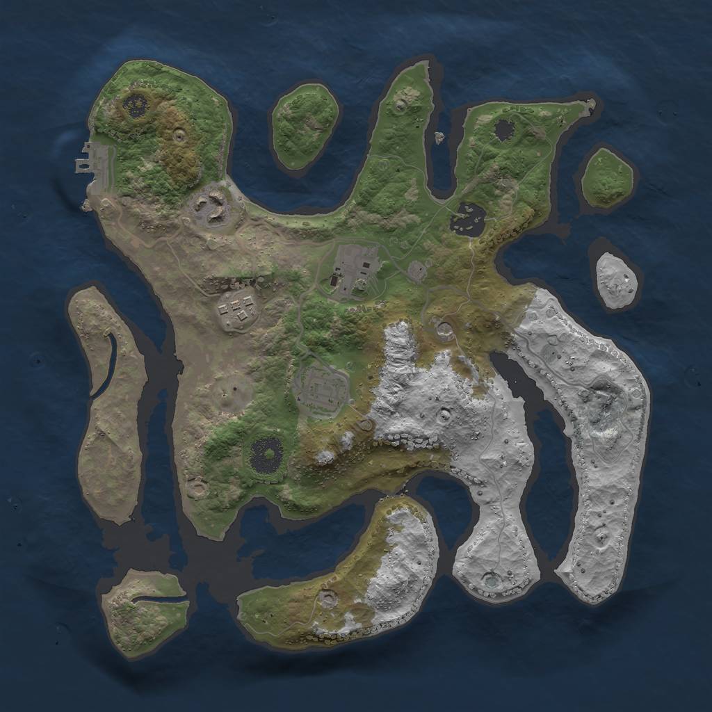 Rust Map: Procedural Map, Size: 2998, Seed: 10, 9 Monuments