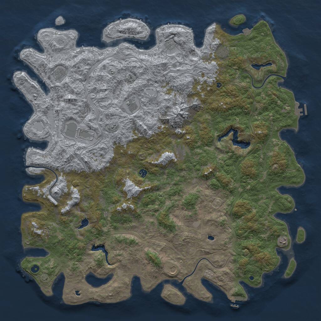 Rust Map: Procedural Map, Size: 6000, Seed: 1162251857, 17 Monuments