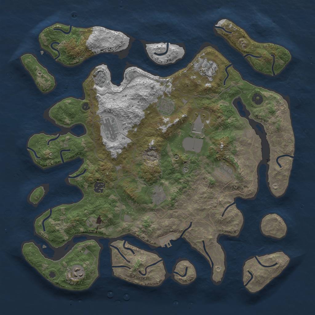 Rust Map: Procedural Map, Size: 4200, Seed: 82535, 13 Monuments