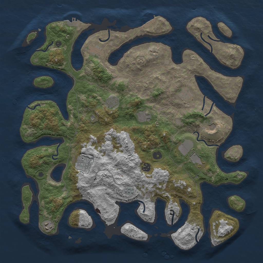 Rust Map: Procedural Map, Size: 4500, Seed: 1404248529, 15 Monuments