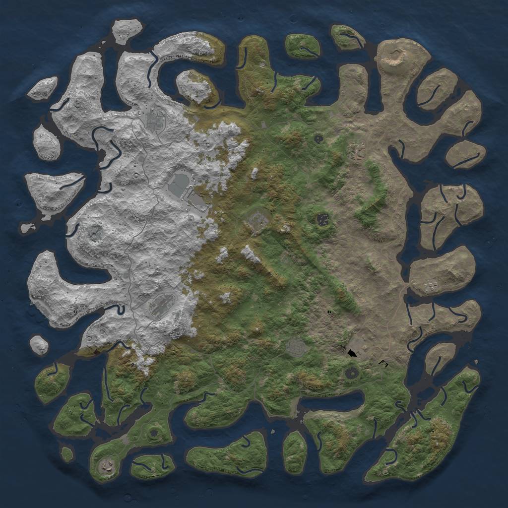 Rust Map: Procedural Map, Size: 6000, Seed: 19900920, 15 Monuments