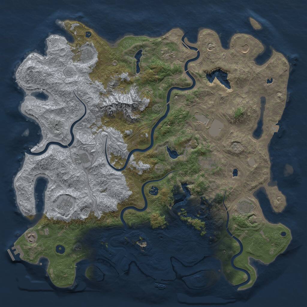 Rust Map: Procedural Map, Size: 5000, Seed: 9573807, 17 Monuments