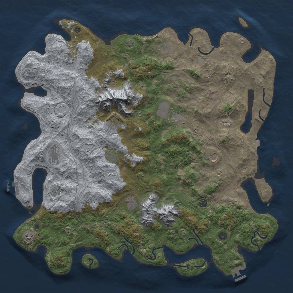 Rust Map: Procedural Map, Size: 5000, Seed: 9573807, 17 Monuments