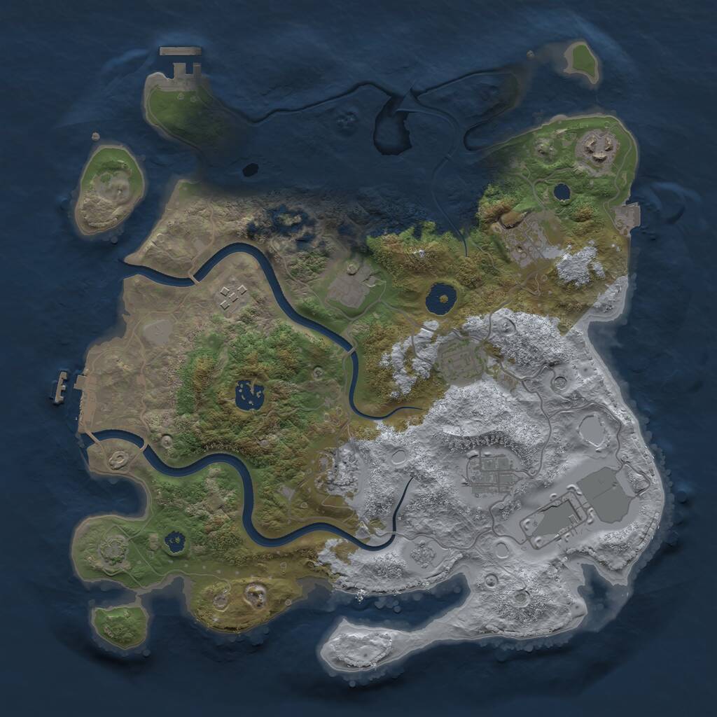 Rust Map: Procedural Map, Size: 3500, Seed: 193740923, 15 Monuments