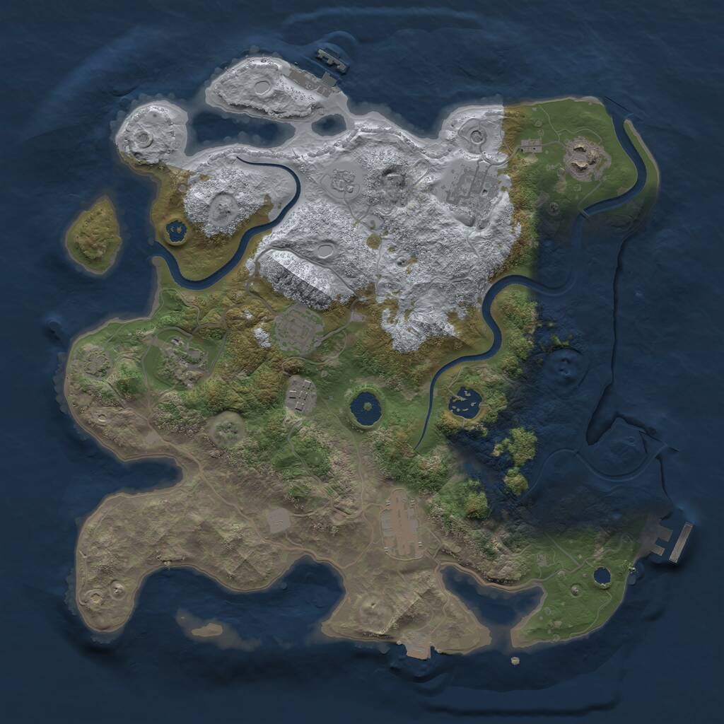 Rust Map: Procedural Map, Size: 3497, Seed: 7094066, 13 Monuments