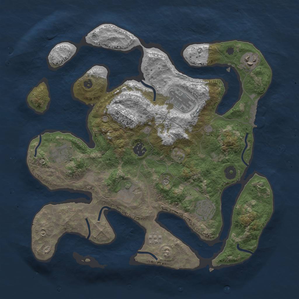 Rust Map: Procedural Map, Size: 3497, Seed: 7094066, 11 Monuments