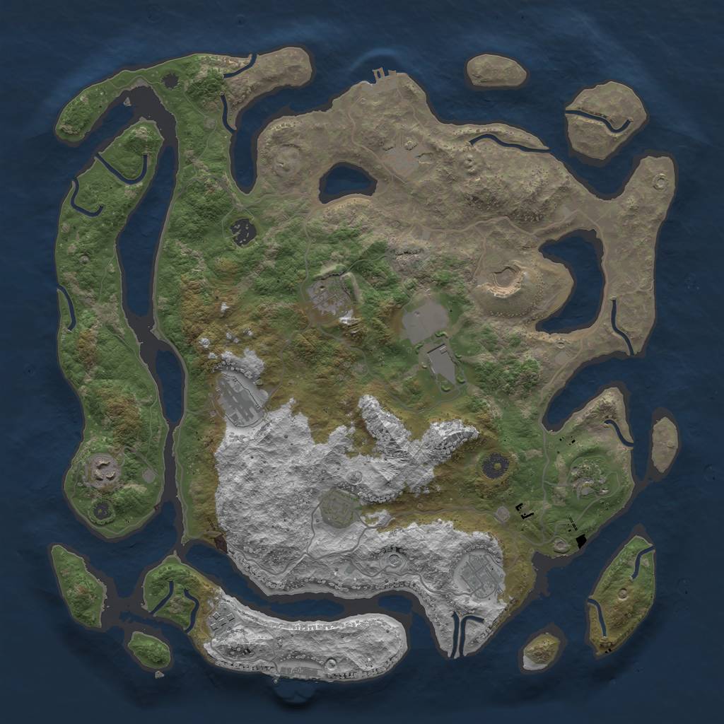 Rust Map: Procedural Map, Size: 4250, Seed: 788261, 16 Monuments