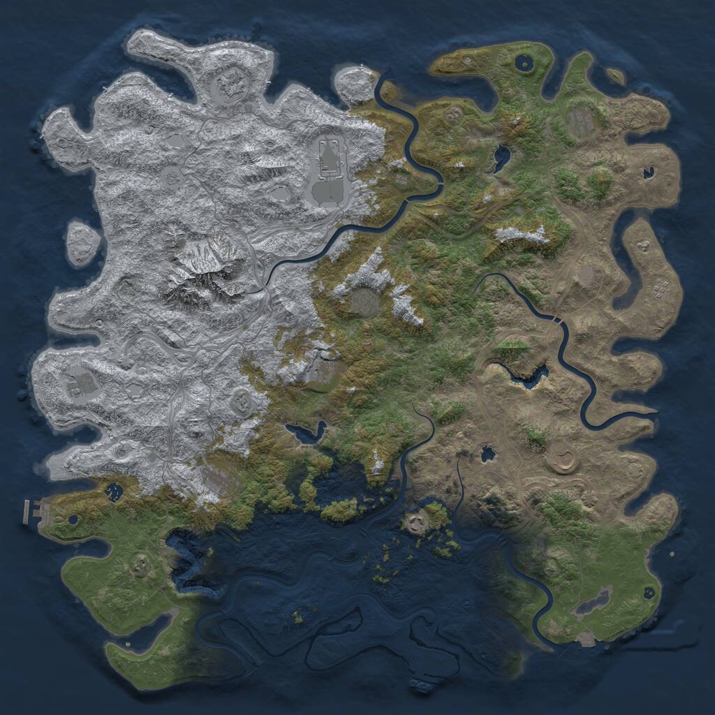 Rust Map: Procedural Map, Size: 6000, Seed: 1995592592, 17 Monuments