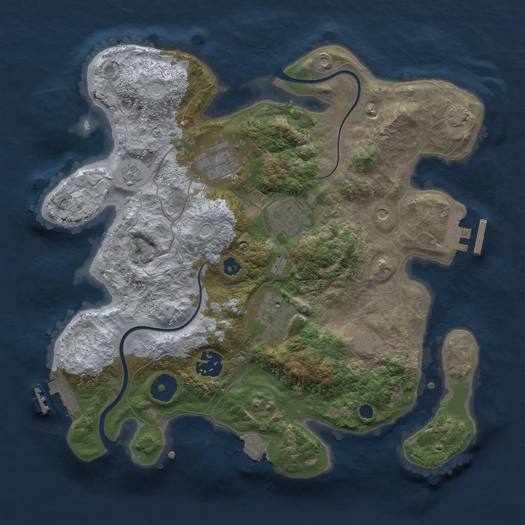 Rust Map: Procedural Map, Size: 3000, Seed: 848119340, 10 Monuments