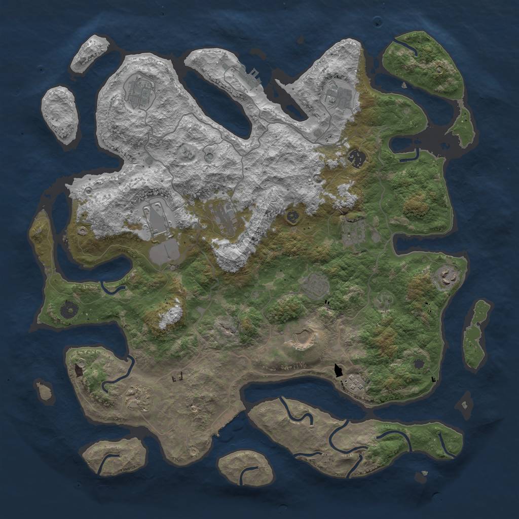 Rust Map: Procedural Map, Size: 4500, Seed: 652979505, 16 Monuments