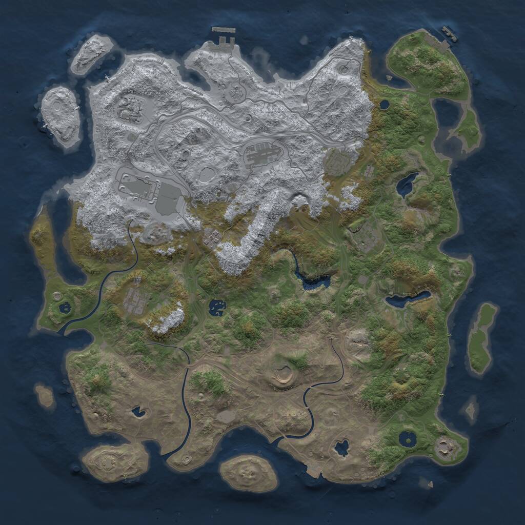 Rust Map: Procedural Map, Size: 4500, Seed: 652979505, 16 Monuments