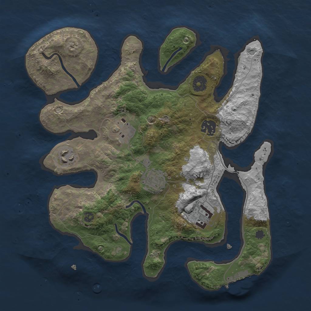 Rust Map: Procedural Map, Size: 3000, Seed: 30001996, 8 Monuments