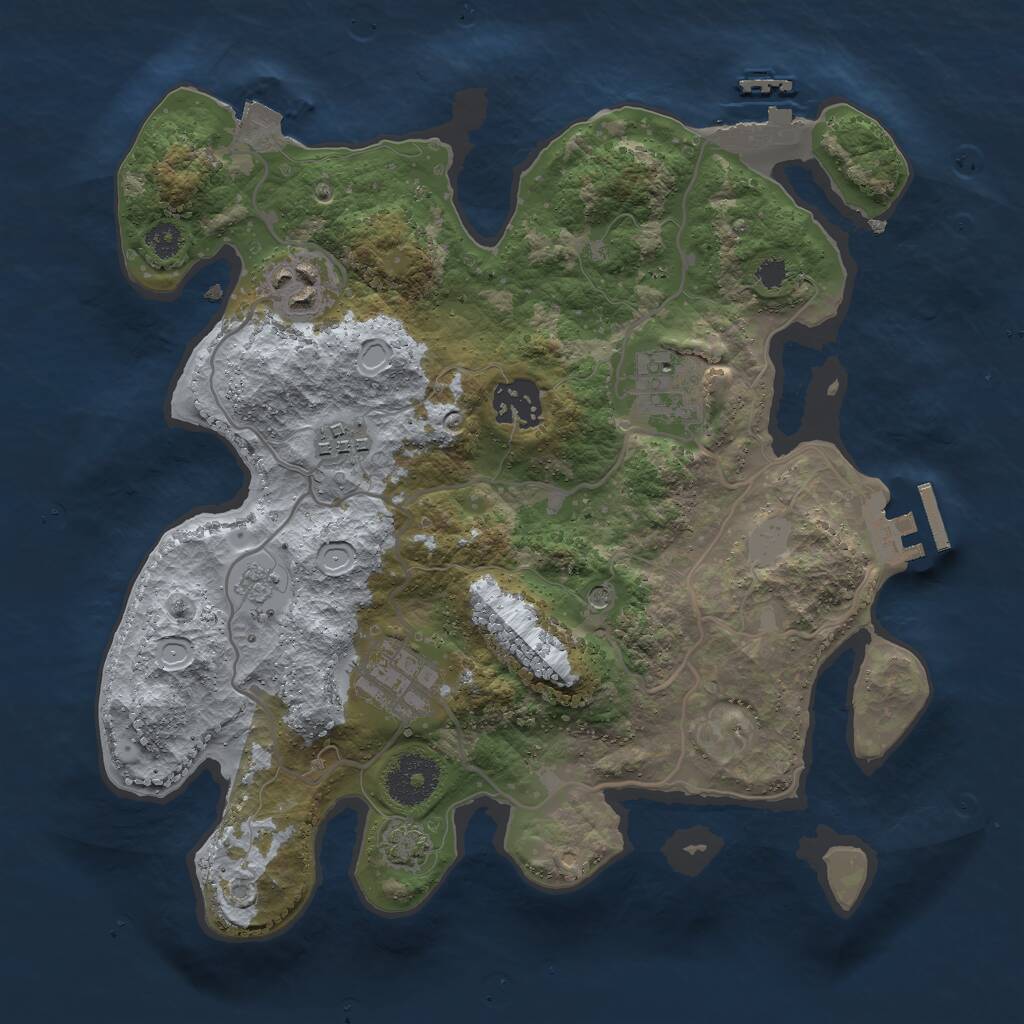 Rust Map: Procedural Map, Size: 3000, Seed: 72958786, 11 Monuments