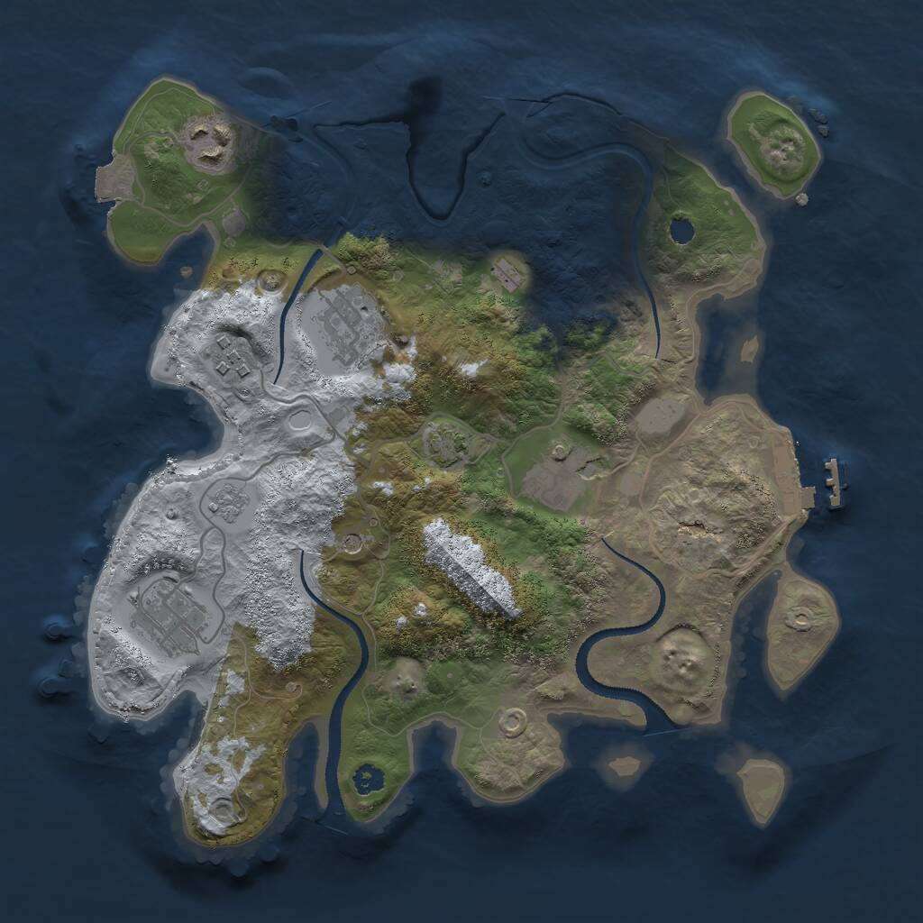 Rust Map: Procedural Map, Size: 3000, Seed: 72958786, 10 Monuments