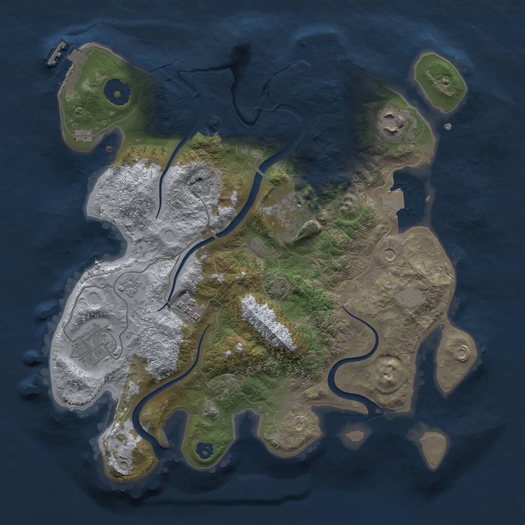 Rust Map: Procedural Map, Size: 3000, Seed: 72958786, 10 Monuments