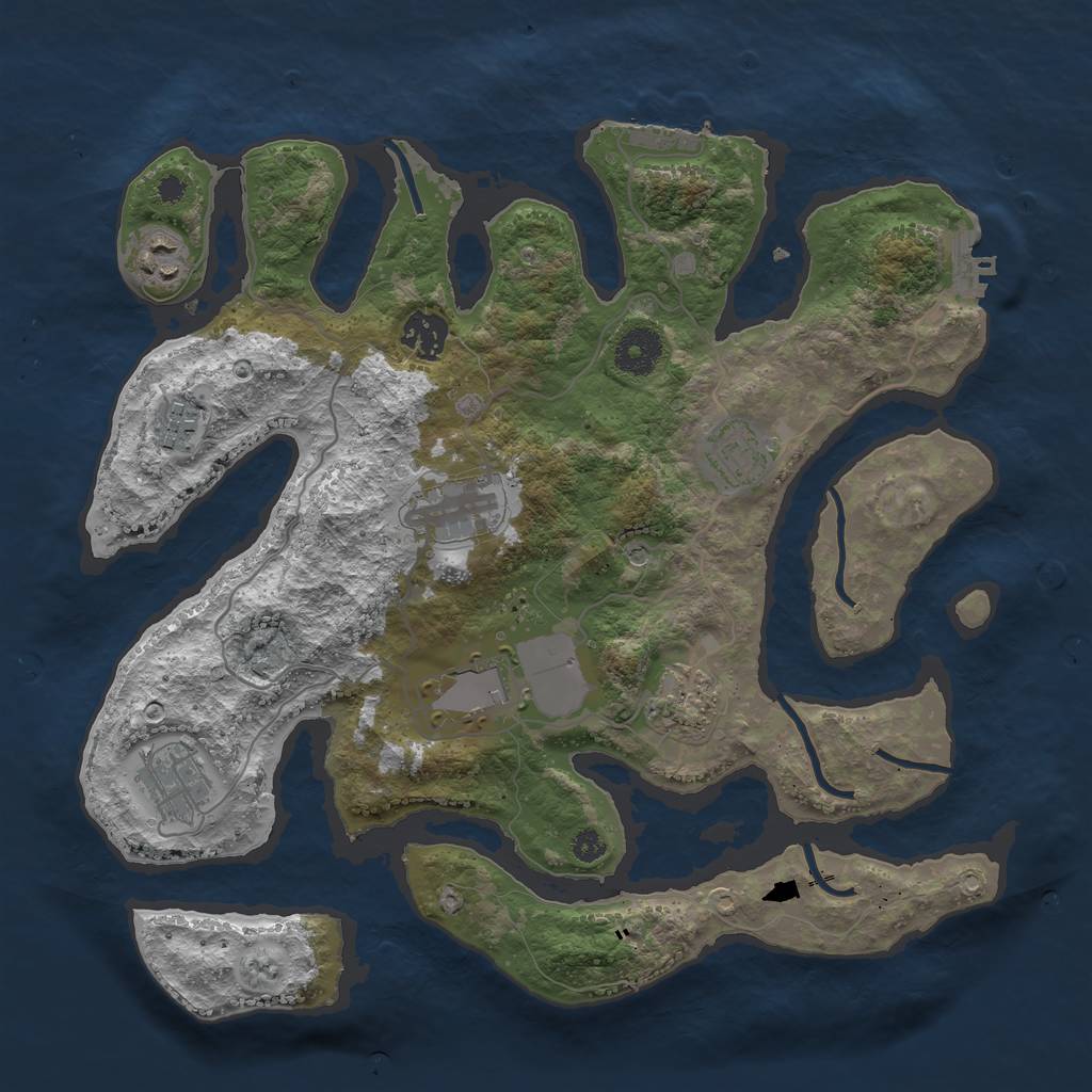 Rust Map: Procedural Map, Size: 3500, Seed: 6534, 13 Monuments