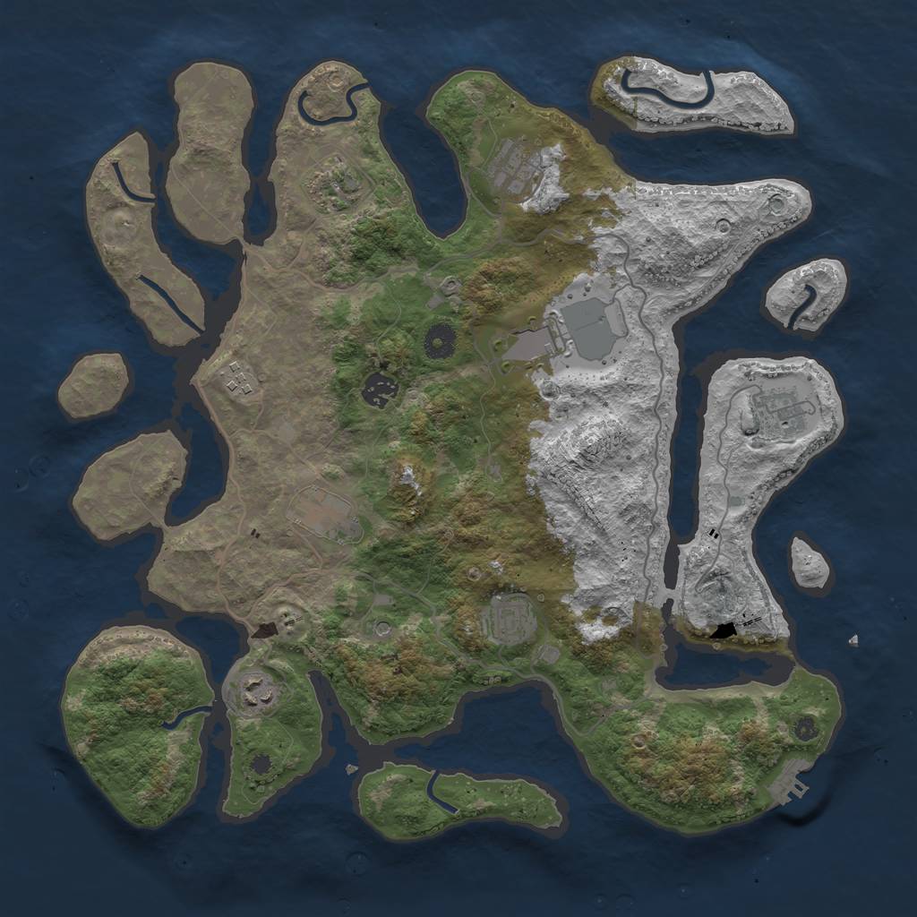 Rust Map: Procedural Map, Size: 4000, Seed: 15773, 13 Monuments