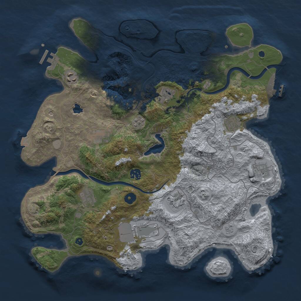 Rust Map: Procedural Map, Size: 4000, Seed: 232323232, 16 Monuments